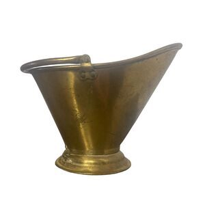 Vintage Small Brass Trinket Scooper Dish Matchstick QTip Holder Practical Decor